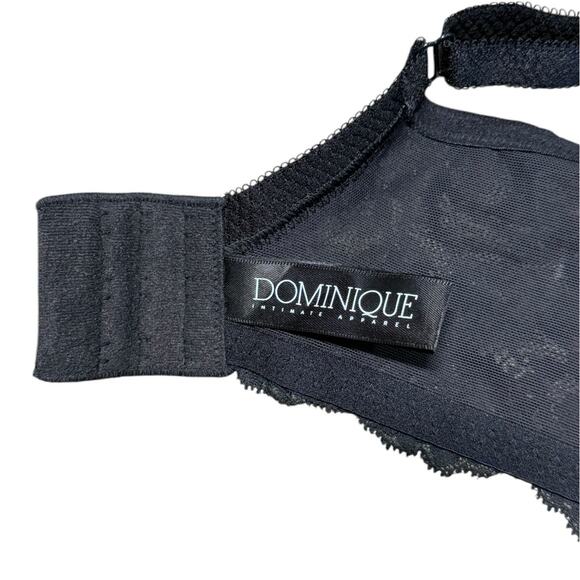 Dominique Lena Bra Women 36 F Soft Sexy Lace Minimizer Back Smoothing Black Lace - Picture 7 of 8